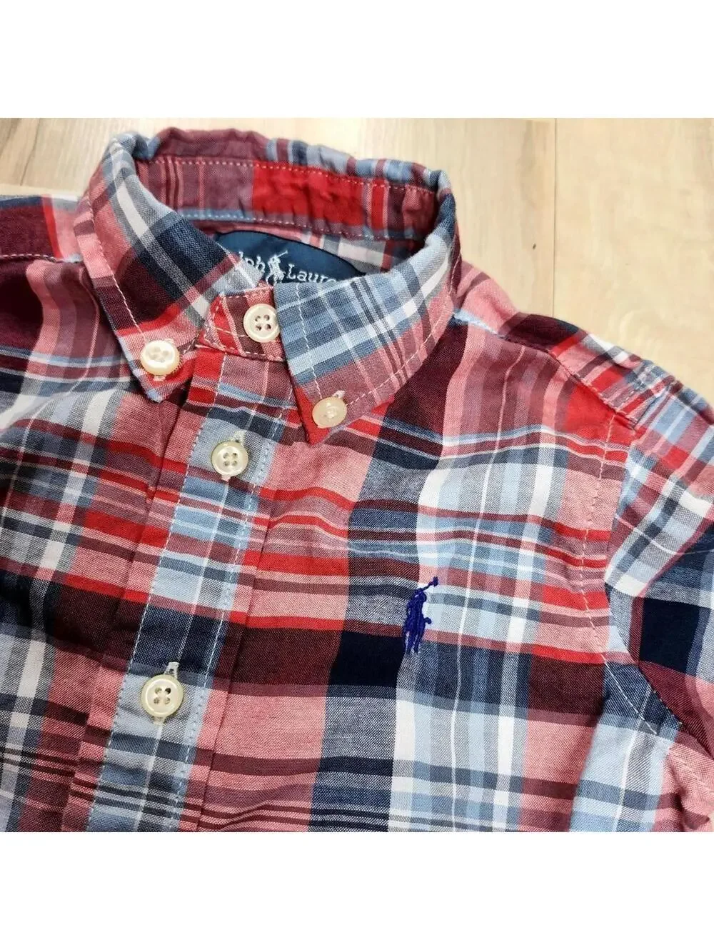 Ralph Lauren Boys' Red & Blue Plaid Button-Down Shirt